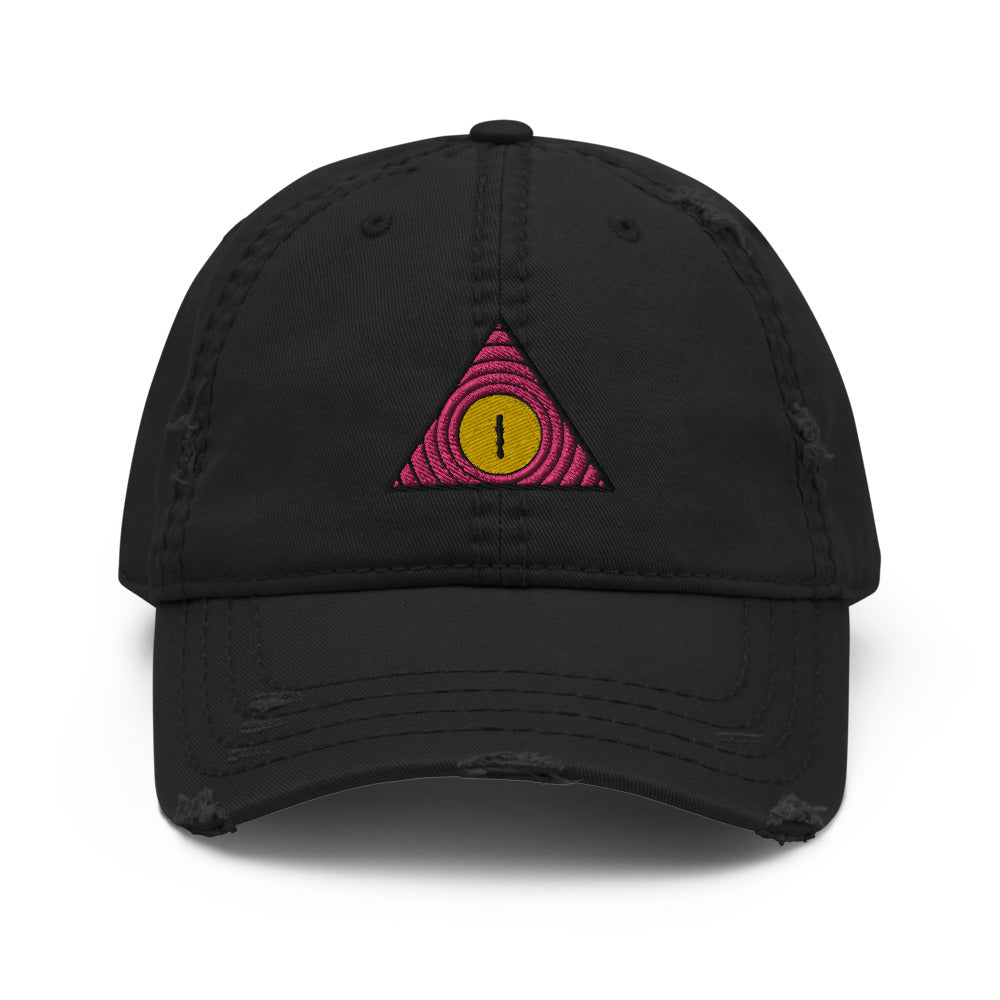 Distressed Dad Hat Treyeangle Pink